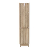 Priya natural finish wave linen cabinet - LuxenHome