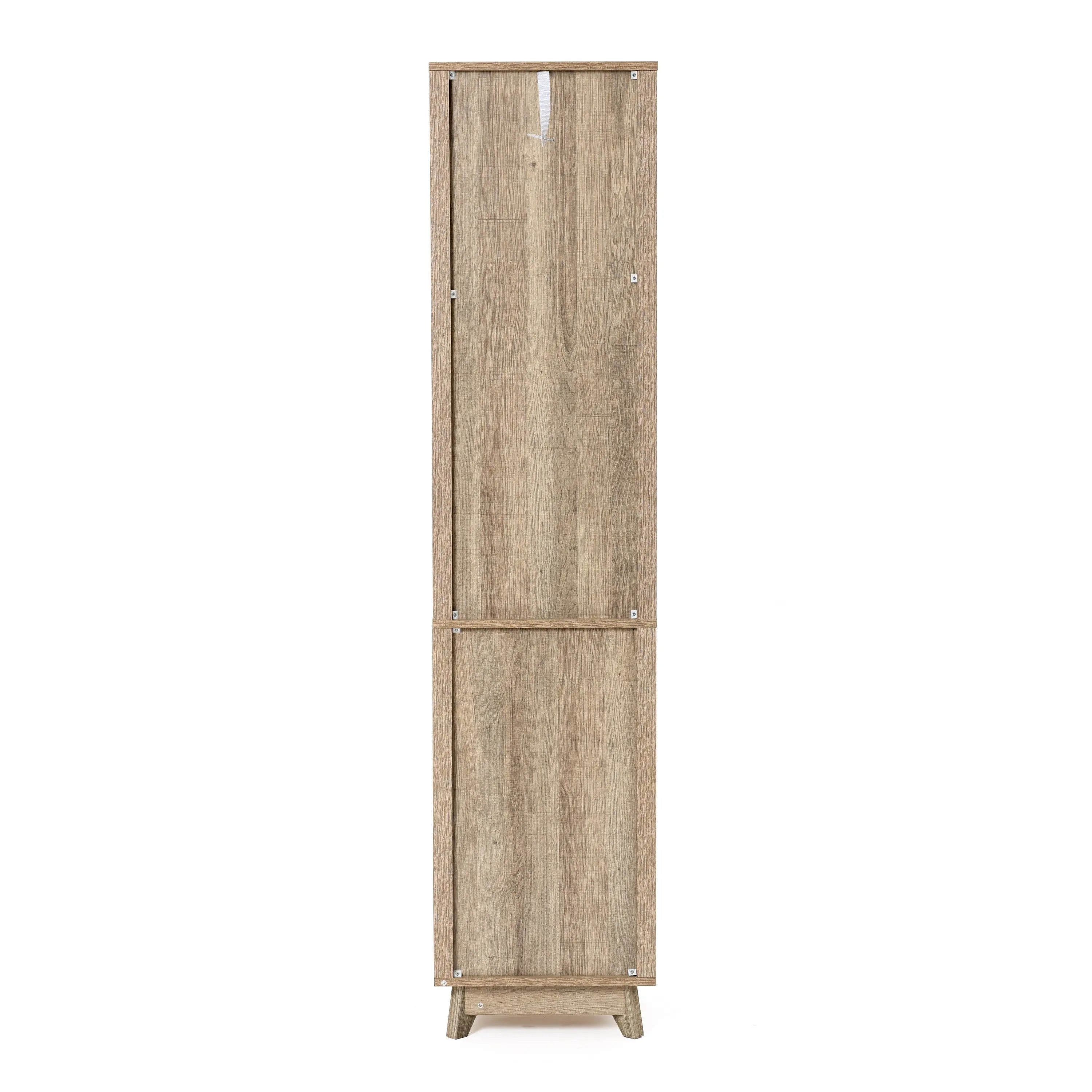 Priya natural finish wave linen cabinet - LuxenHome