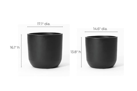Essentia cylinder indoor/outdoor planter, black