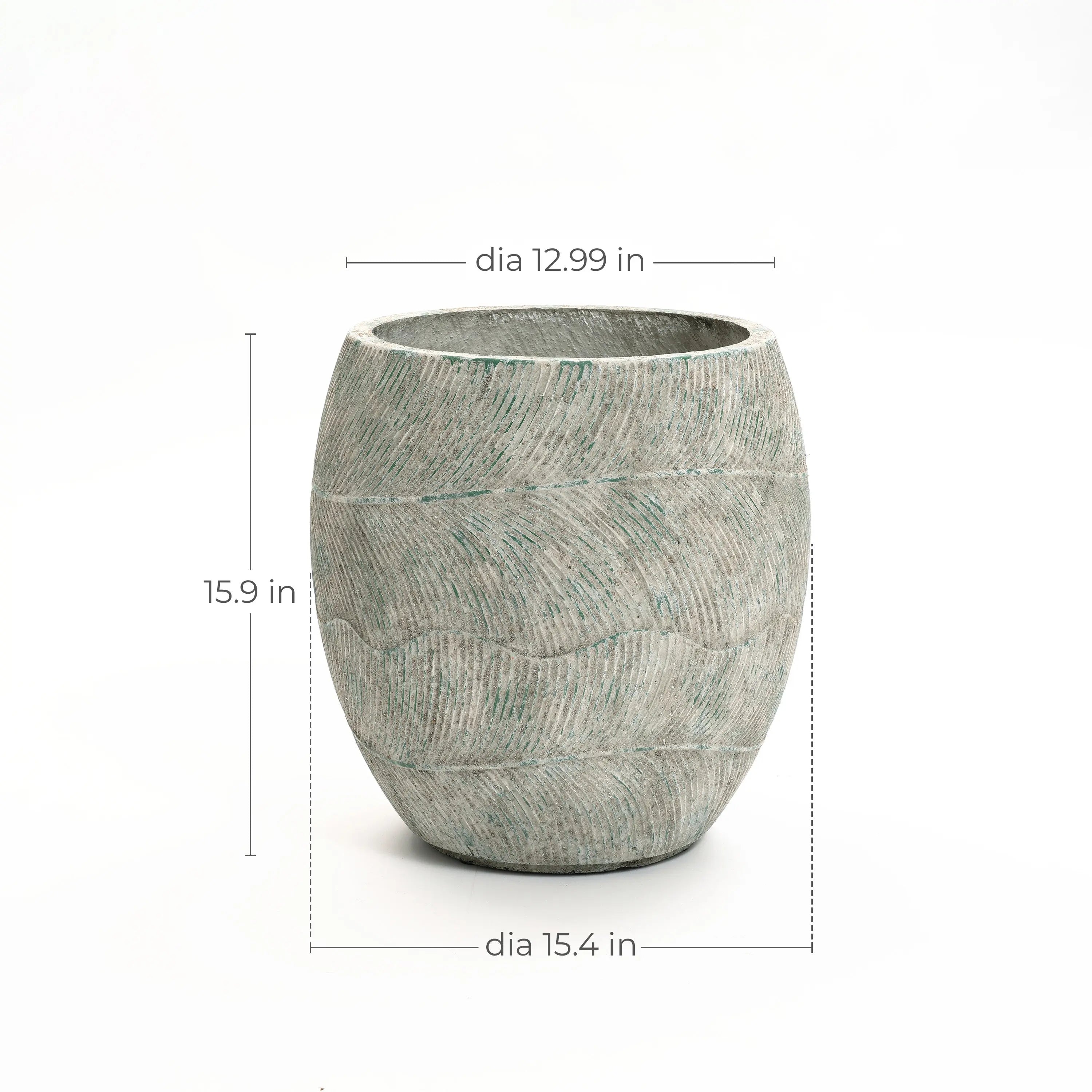 Rustic Multi-Color Cement 15.4-Inch Round Planter - LuxenHome