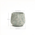 Rustic Multi-Color Cement 18.3-Inch Round Planter - LuxenHome