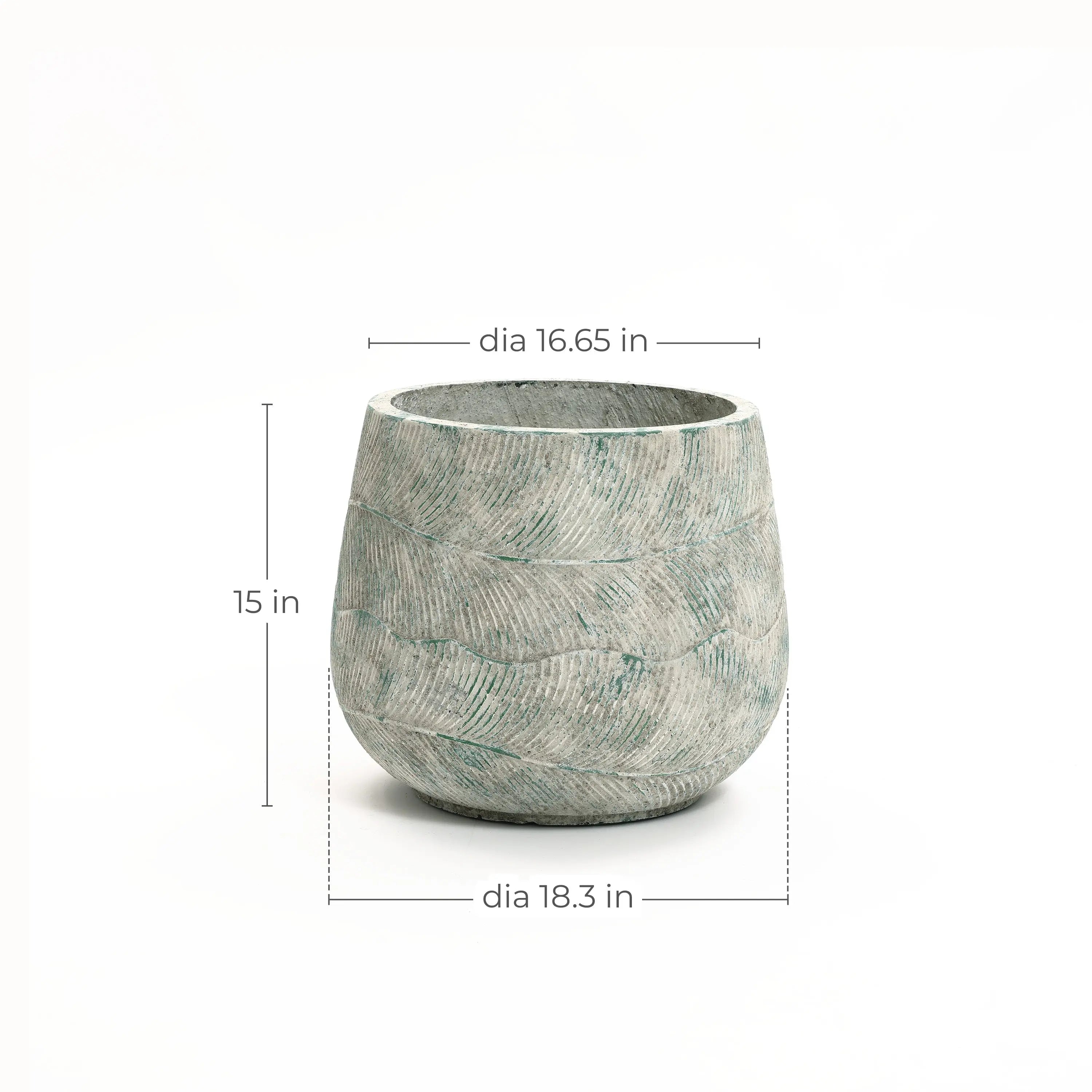 Rustic Multi-Color Cement 18.3-Inch Round Planter - LuxenHome