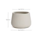 Ribbed round planter, 10.63" h - LuxenHome