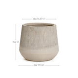 Blended tan with wood pattern round tapered planter, 15" h - LuxenHome