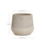 Blended tan with wood pattern round tapered planter, 11" h - LuxenHome