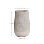 Blended tan with wood pattern tall tapered planter, 27" h - LuxenHome