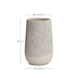 Blended tan with wood pattern tall tapered planter, 27" h - LuxenHome