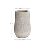 Blended tan with wood pattern tall tapered planter, 19" h - LuxenHome