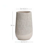 Blended tan with wood pattern tall tapered planter, 19" h - LuxenHome