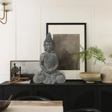 Gray MgO Meditating Buddha Garden Statue - LuxenHome