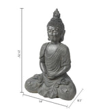 Gray MgO Meditating Buddha Garden Statue - LuxenHome