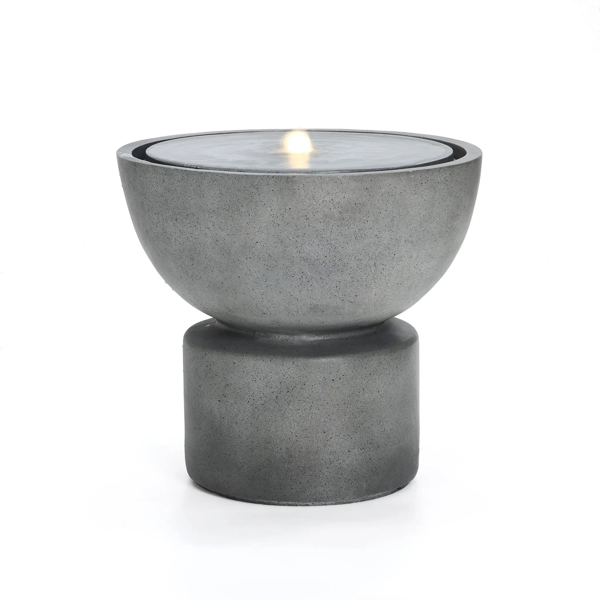 Modern gray resin bubbler water fountain - LuxenHome