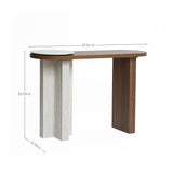 Travertine-style wood console table - LuxenHome