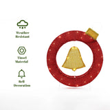 Bell lighted wreath outdoor christmas decoration, 1.9 ft tall - LuxenHome