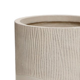 Blended tan with wood pattern round planter, 11.4" h - LuxenHome