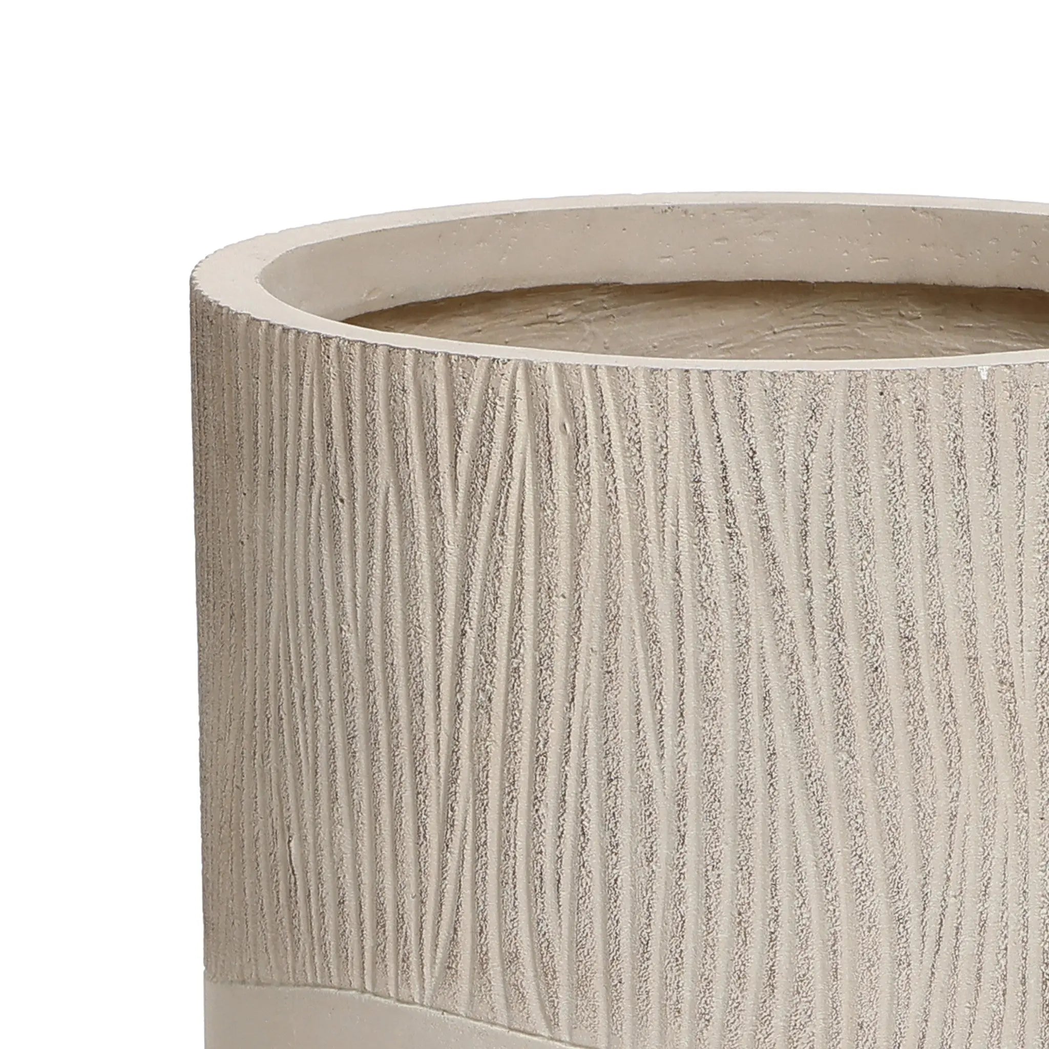 Blended tan with wood pattern round planter, 11.4" h - LuxenHome