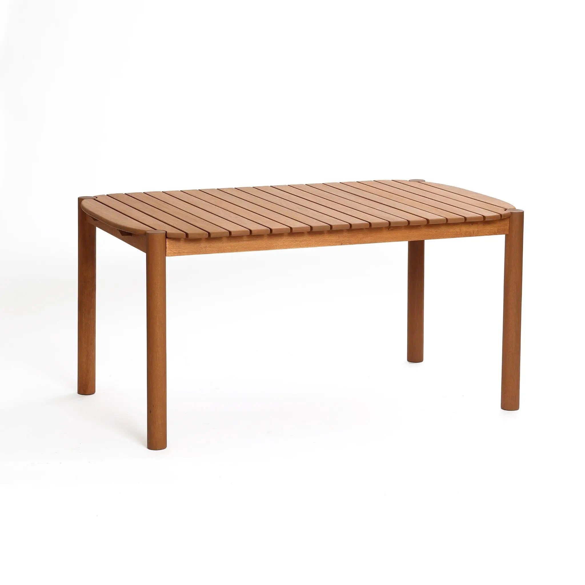 Solana solid wood rectangle outdoor dining table, 6-person - LuxenHome