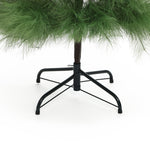 Close-up of the base of an Artificial Pampas Grass Tree with a metal stand, featuring lush green branches and a wrapped trunk, perfect for adding modern Artificial Grass Decor to your space. White background highlights the details.