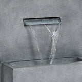Modern gray resin outdoor waterfall fountain - LuxenHome