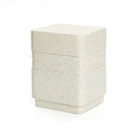 Speckled cement outdoor side table - LuxenHome