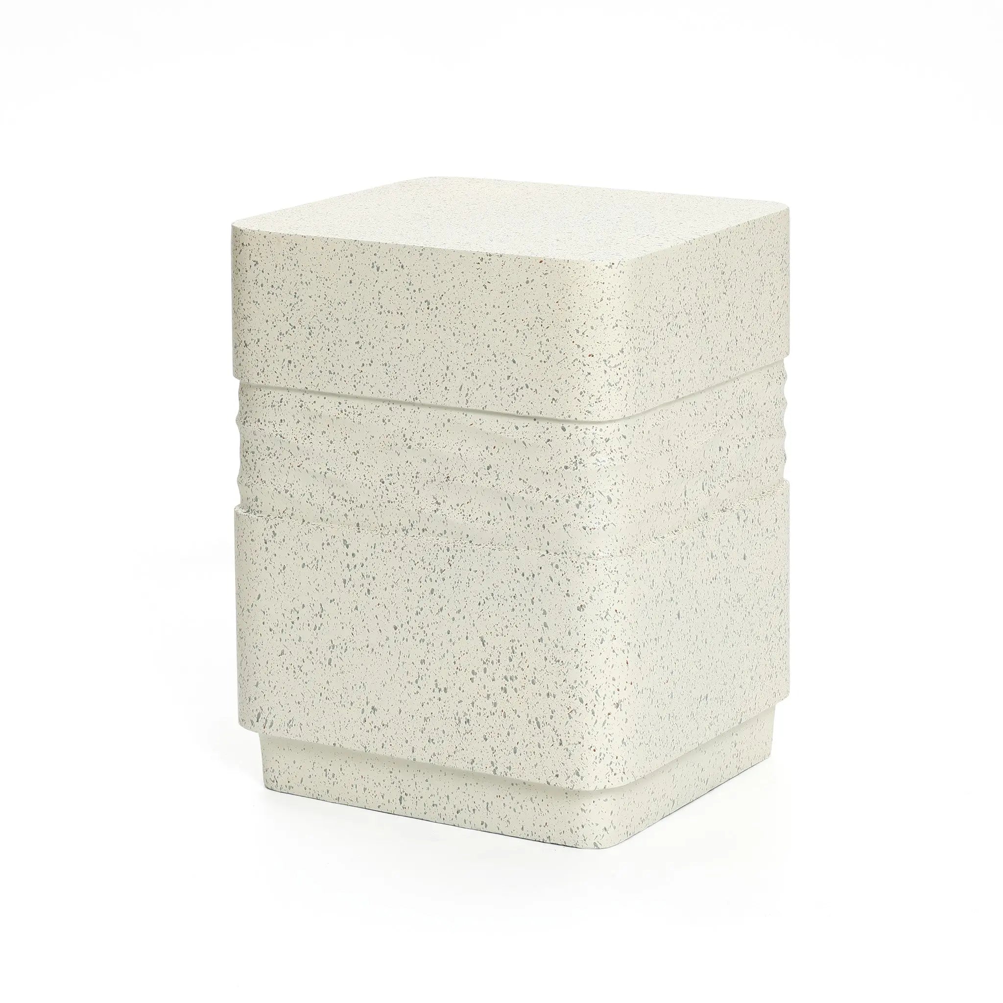 Speckled cement outdoor side table - LuxenHome