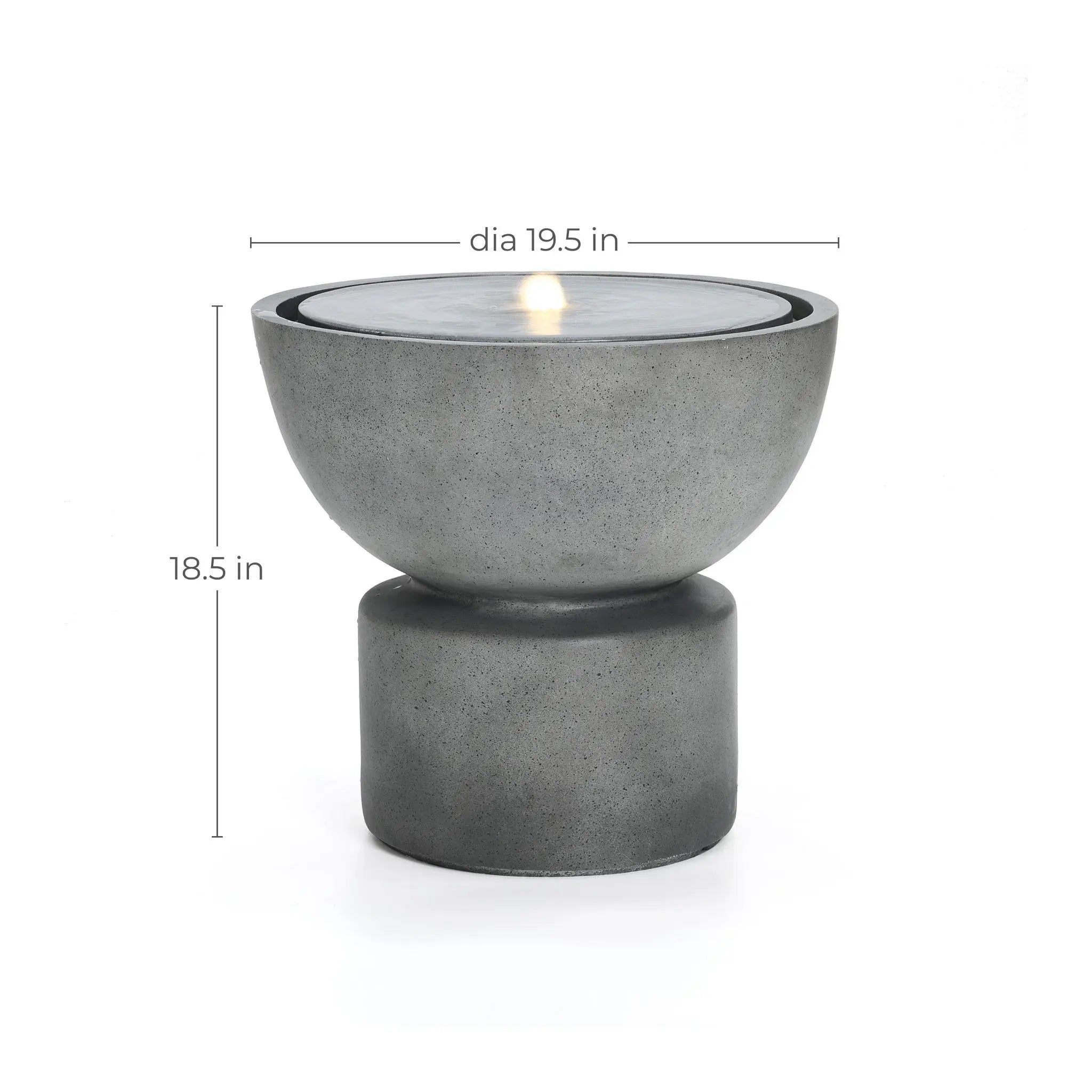 Modern gray resin bubbler water fountain - LuxenHome