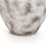 Marble White with Brown Stoneware Round Vase,12.2''
