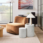Fluted Cement Nesting Side Table Set - LuxenHome