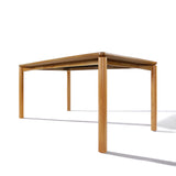 Oak veneer wood rectangle dining table with rubberwood legs - LuxenHome