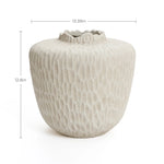 Beige beehive round MgO Vase, 12.8'' h - LuxenHome