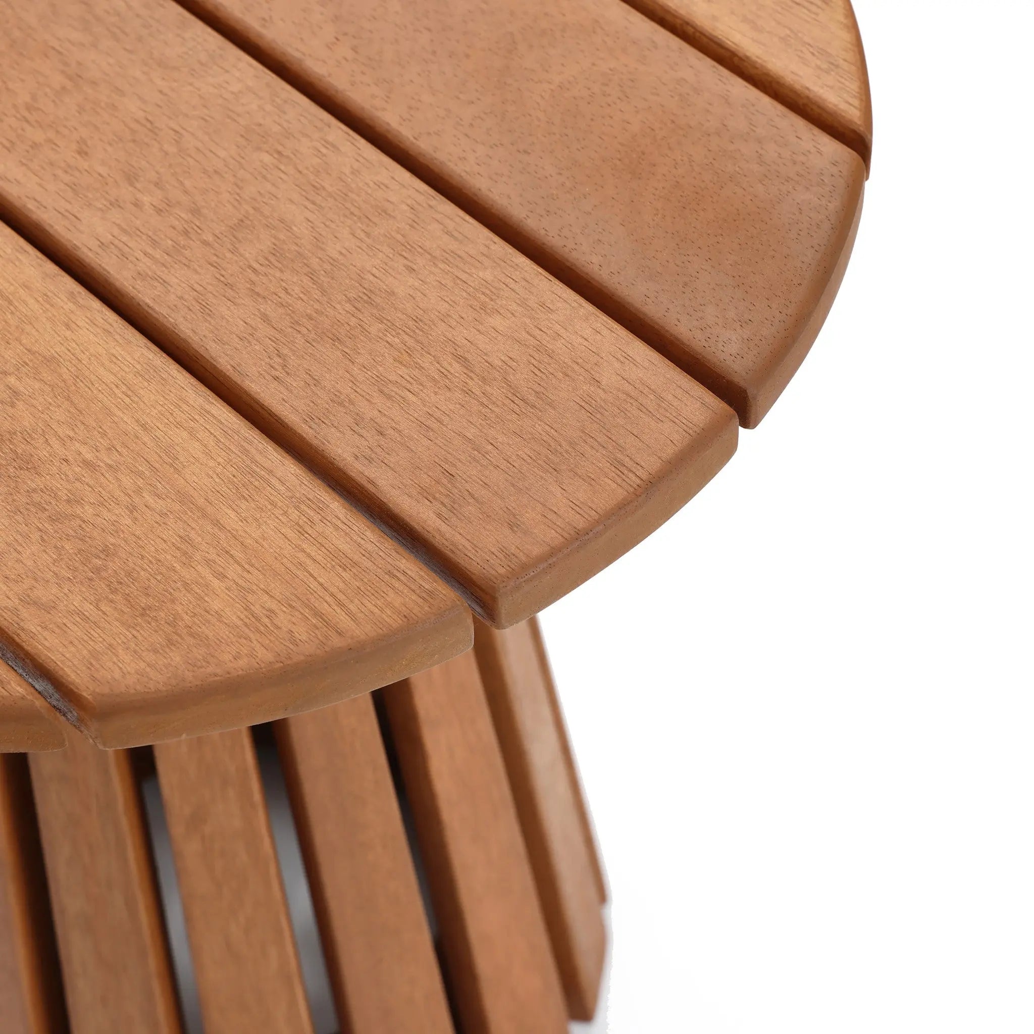 Sereno solid wood pedestal outdoor side table - LuxenHome