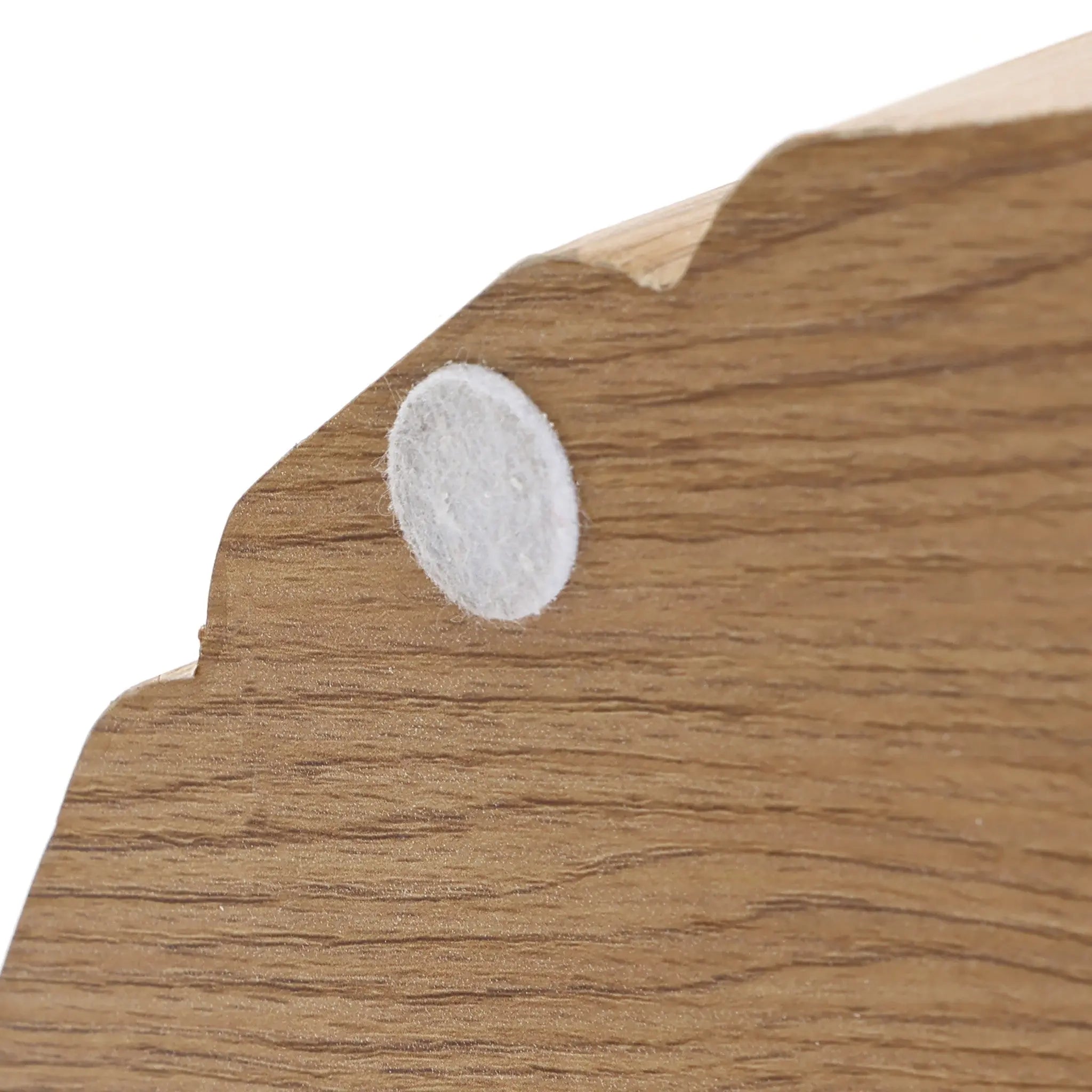 Marko wood grain round end table with faux marble top - LuxenHome