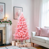 Pre-Lit Fiber Optic Pink Christmas Tree with lights,5ft
