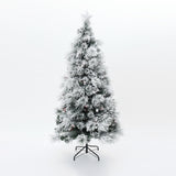 Pre-Lit Fiber Optic Flocked Pine Christmas Tree,6ft