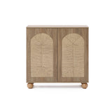 Natural Finish Engineered Wood storage Cabinet withRound Ball Legs, 16"