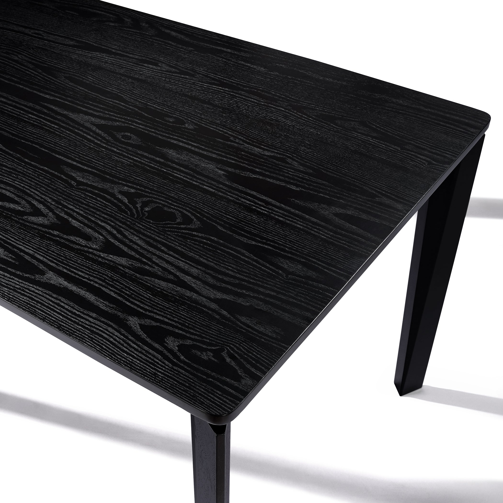 Wenge in ash veneer wood rectangle dining table with rubberwood legs - LuxenHome