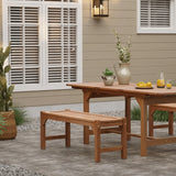 Lucia solid wood outdoor dining bench - LuxenHome