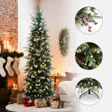 Pre-Lit Frosted Pencil Artificial Christmas Tree, 7.5ft