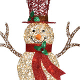 Champagne Gold PET Outdoor Lighted Christmas snowman, 4ft