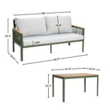Carlsbad outdoor loveseat & coffee table set - LuxenHome