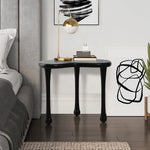 Black Wood Irregular Shape 19.9-Inch Tall Side Table - LuxenHome
