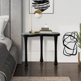 Black Wood Irregular Shape 19.9-Inch Tall Side Table - LuxenHome