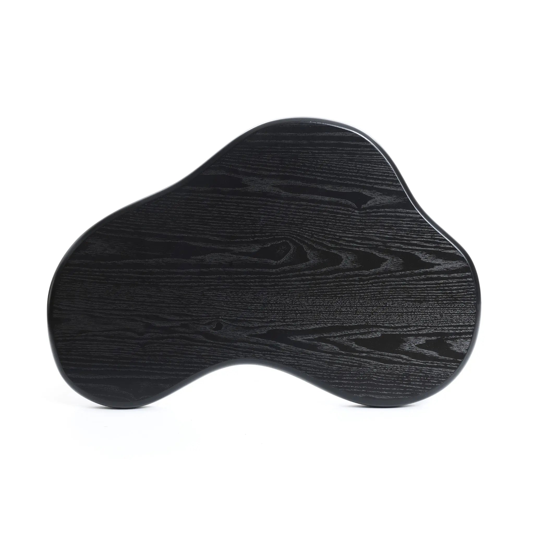 Black Wood Irregular Shape 19.9-Inch Tall Side Table - LuxenHome