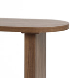 Travertine-style wood console table - LuxenHome