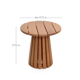 Sereno solid wood pedestal outdoor side table - LuxenHome