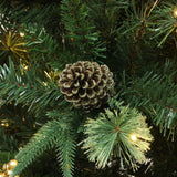 Pre-Lit Green Pine Christmas Tree with Stand,7.5Ft