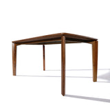 Walnut veneer wood rectangle dining table with rubberwood legs - LuxenHome