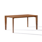 Walnut veneer wood rectangle dining table with rubberwood legs - LuxenHome