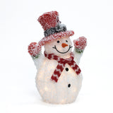 White Tinsel Frosted Snowman Holiday Snowman Decor, 2ft