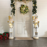 Christmas Traditional Nutcracker King Silver with Lights, 4ft